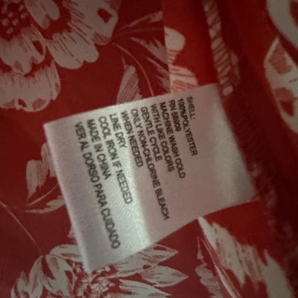 Alex Marie Woven Short Sleeve Blouse Red Tiger Lily NWT Size Medium - Picture 5 of 5